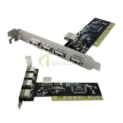 camera scanners New 5 Port USB 2.0 480 Mbps HUB PC PCI Card NEC Chipset pic
