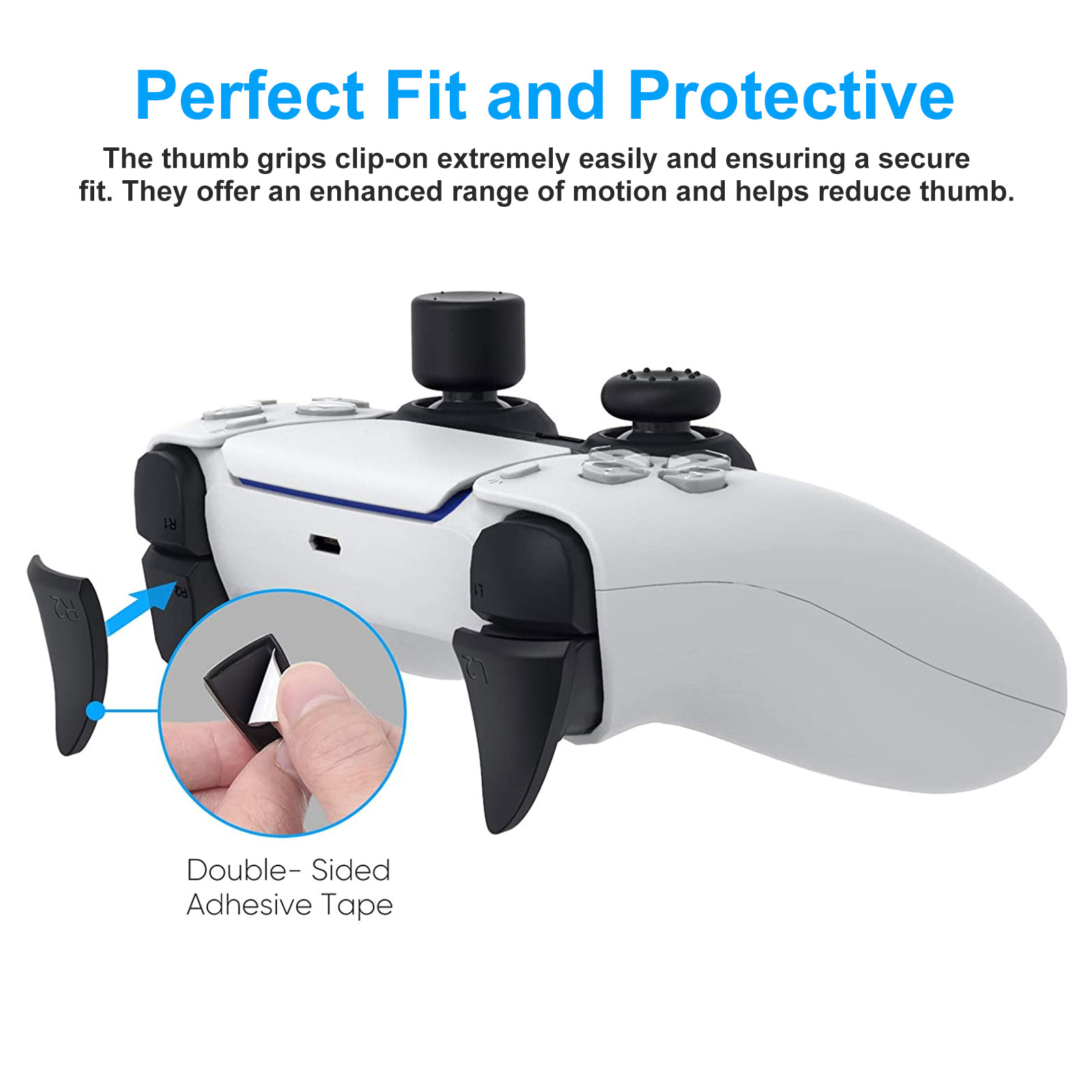 Joystick Grips Thumb Stick Cover Trigger Extender Accessories For PS5