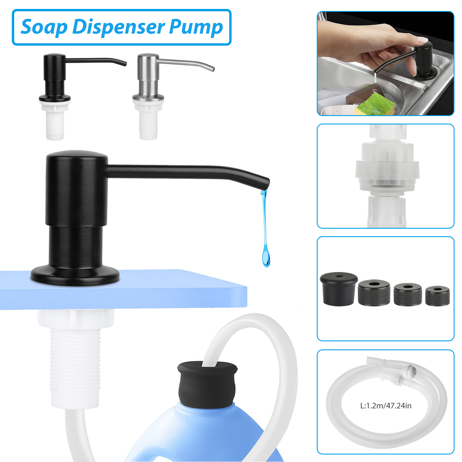 Diy Soap Dispenser Set Pump For Kitchen Sink And Tube Kit kitchen Hand Soap Pump 