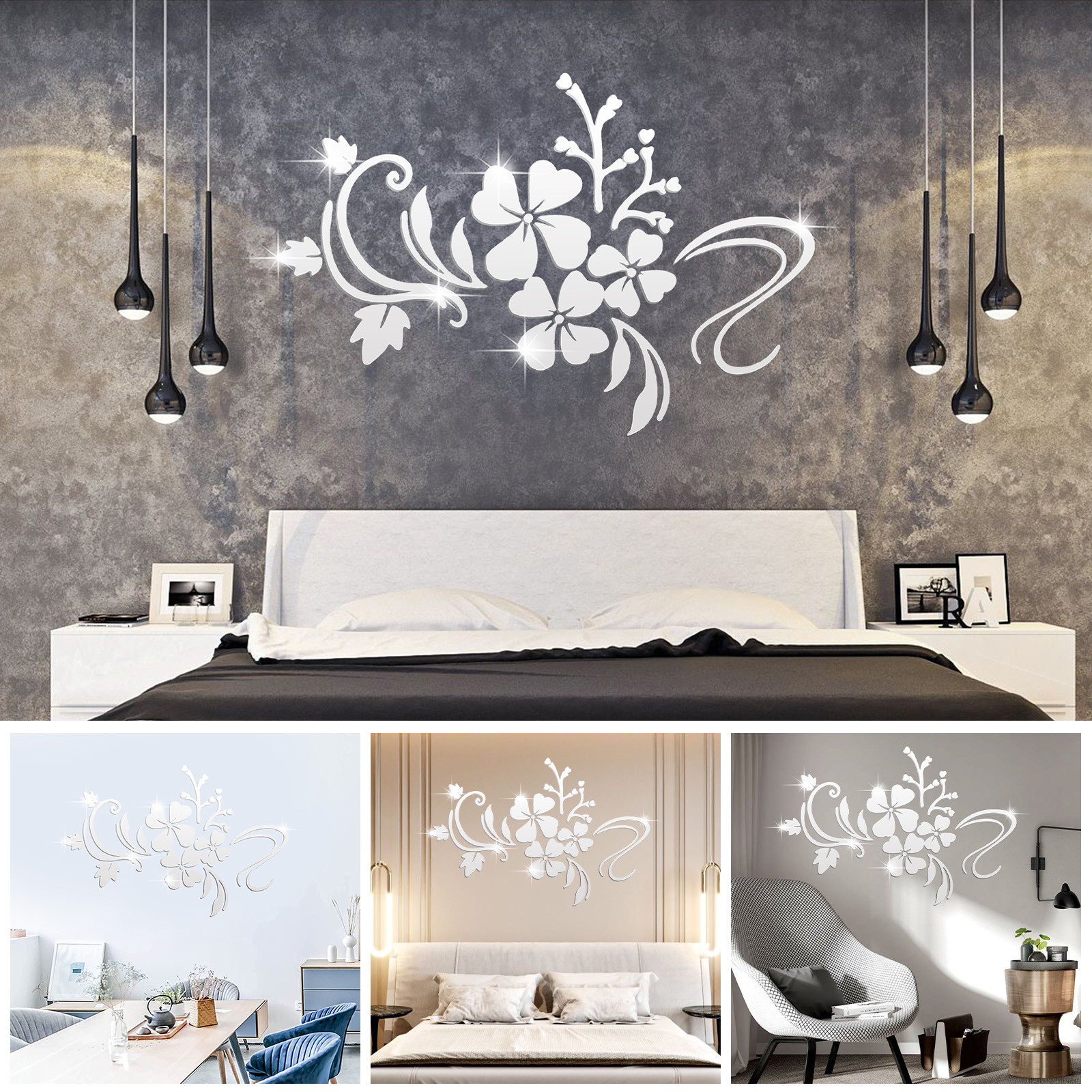 3D Mirror Tree Art Removable Wall Sticker Acrylic Mural Decal Home Room Decor US