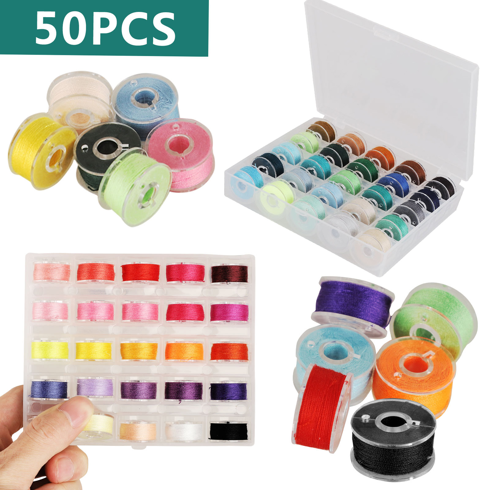LOT OF PLASTIC BOBBINS, SEWING, VARIOUS SIZES, SOME WITH THREAD eBay