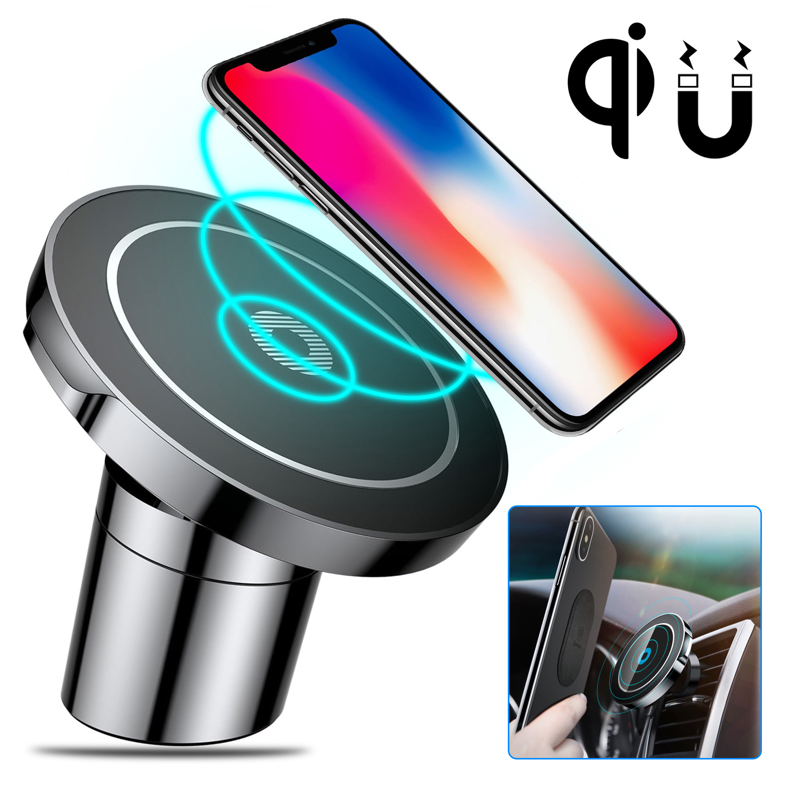 Baseus Qi Wireless Car Mount Charger Fast Charging Phone