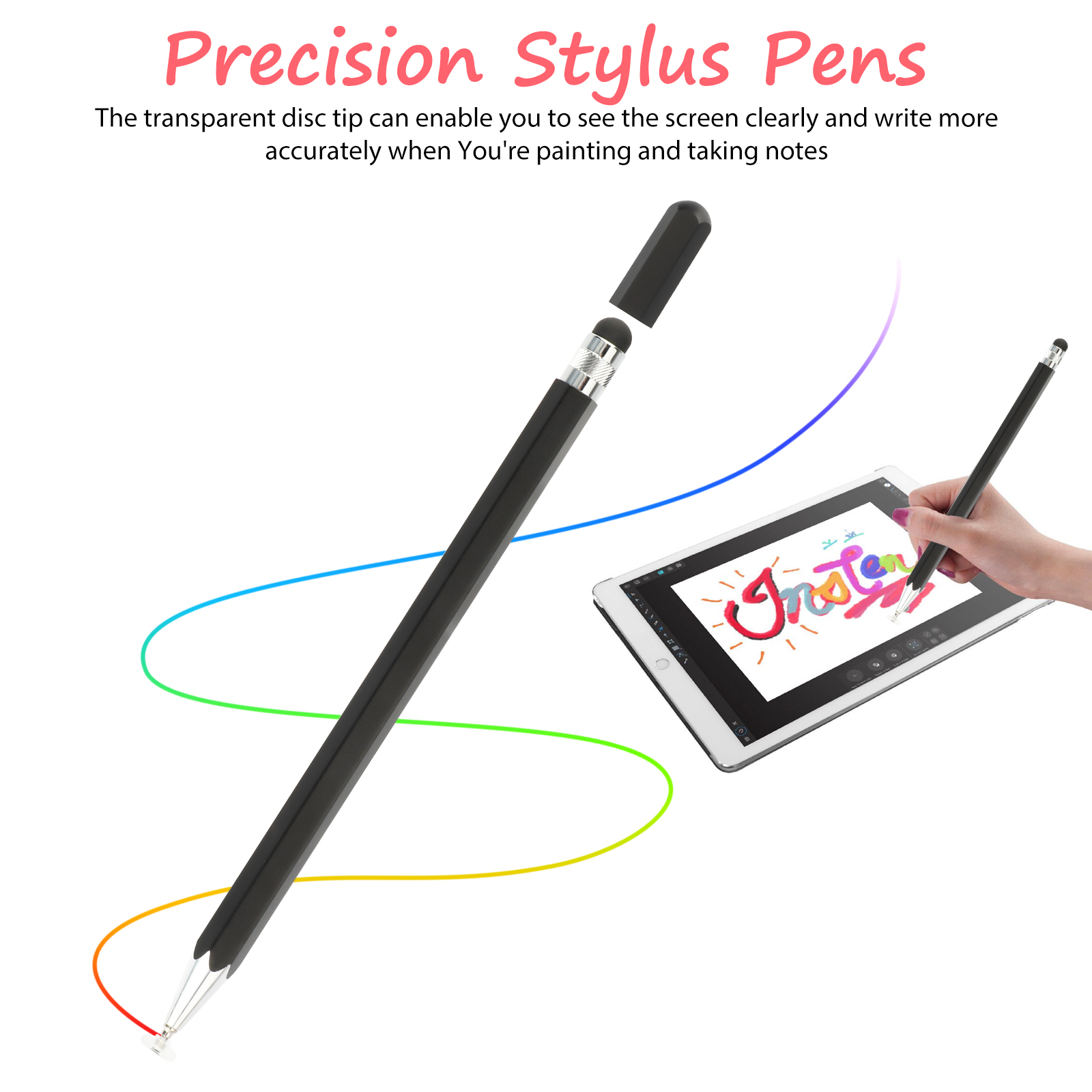 2 in 1 Touch Screen Pen Stylus Drawing For iPhone iPad Samsung Tablet