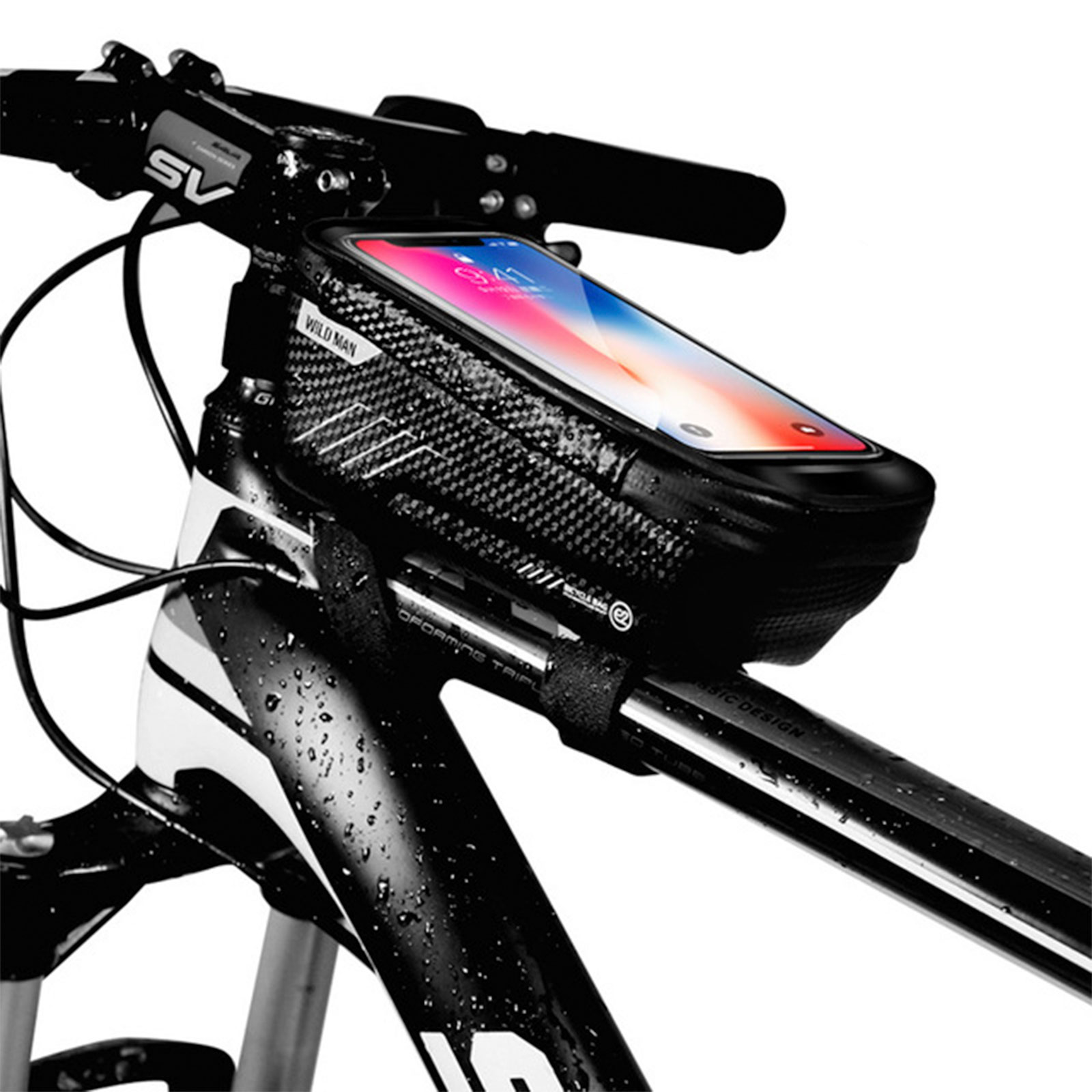 Cycling Bike Bicycle Frame Pannier Front Tube Pouch Bag Waterproof Phone Holder